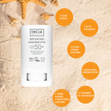 Incia Natural Sunscreen Stick SPF 50 Mineral Protection 15g