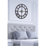 Muyika 41x41cm Silent Metal Wall Clock - Modern Decorative Clock for Home, Roma Design