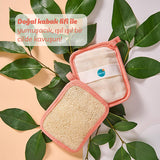 Balmy Nektari Soap-Filled Loofah Bath Sponge: Natural Exfoliating Loofah with Nectarine & Lemongrass - Deep Cleansing, Skin Renewal