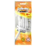 Gillette Permatik Disposable Razor Blades - Single-Blade, Hygienic Shaving Solution for Men and Women, Pack of 10