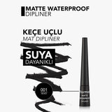 Flormar Matte Waterproof Liquid Eyeliner for Precise, Dramatic Eye Look - Black