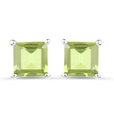 2.30 Carat Genuine Peridot .925 Sterling Silver Earrings