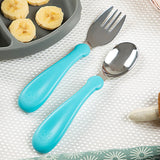 Babyjem Stainless Steel Baby Utensil Set - BPA Free, Ergonomic Design for Independent Eating