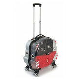 Lepus Transparent Rolling Pet Carrier with Wheels Grey Large