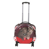 Lepus Transparent Rolling Pet Carrier for Cats and Dogs Pink