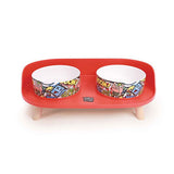 M-Pets Altitude Urban Style Double Elevated Pet Bowl Red 450 ml