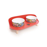 M-Pets Altitude Urban Style Double Elevated Pet Bowl Red 450 ml