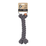 M-Pets Coto Knitted Bone Dog Toy Durable Cotton Rope Grey 30cm