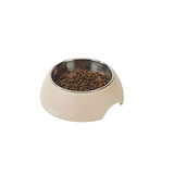 M-Pets Eco Bamboo Pet Bowl with Stainless Steel Insert Beige 190 ml