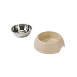 M-Pets Eco Bamboo Pet Bowl with Stainless Steel Insert Beige 190 ml