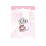 M-Pets Glam Floral Pet Hair Clip for Cats & Dogs - Pink/White