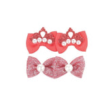 M-Pets Glam Red Bow Accessory for Cats and Dogs 2-Pack