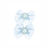 M-Pets Glam Blue Bow Hair Clip with Pearl Detail for Pets