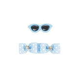 M-Pets Glam Blue Glasses and Bow Hair Clip Accessory Set