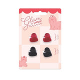 M-Pets Glam Heart Hair Clip for Cats and Dogs Red & Black 1.6cm