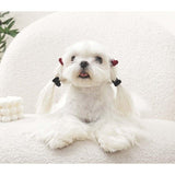 M-Pets Glam Heart Hair Clip for Cats and Dogs Red & Black 1.6cm