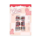 M-Pets Glam Red Plaid Bow Hair Clip for Cats and Dogs
