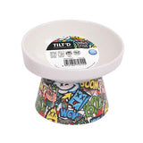 M-Pets Urban Style Tilted Ceramic Cat Bowl Ergonomic Design 350ml