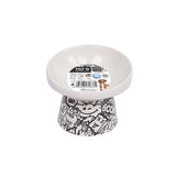 M-Pets Urban Style Ceramic Tilted Cat Bowl Black & White 150 ml