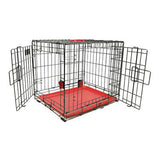 M-Pets Voyager 2-Door Dog Crate Secure Locking System Medium Red