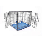 M-Pets Voyager 2-Door Dog Crate Foldable Blue Medium 76x48x53cm
