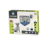 M-Pets Voyager 2-Door Folding Dog Crate Blue Small 61x46x48cm