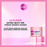 Elidor Ultra Shine 100 Repair Mask - 7.44 fl oz Deep Conditioning Hair Treatment for Damaged Hair Repair and Shine Enhancement