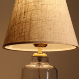 Homing Table Lamp with Crystal Plastic Body and Fabric Shade - Energy-Efficient LED Lighting Solution