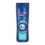 Clear Men 3-in-1 Menthol Refreshing Shampoo, Shower & Face Wash: Combat Dandruff, Cleanse & Invigorate - All In One.