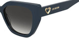 Moschino Love Women's Square Sunglasses - Black & Gold - 54mm