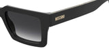Moschino MOS 214/S Black Rectangular Unisex Sunglasses 52mm