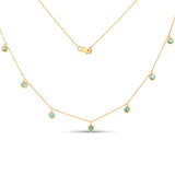 0.90 Carat Genuine Zambian Emerald 10K Yellow Gold Necklace