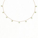 0.90 Carat Genuine Zambian Emerald 10K Yellow Gold Necklace