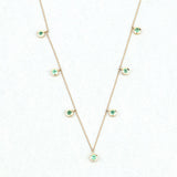 0.90 Carat Genuine Zambian Emerald 10K Yellow Gold Necklace