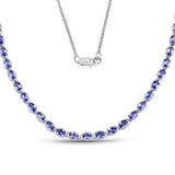 10.00 Carat Genuine Tanzanite .925 Sterling Silver Necklace