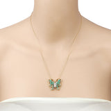 2.60 Carat Genuine Emerald and White Zircon .925 Sterling Silver Necklace