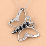 0.56 Carat Genuine Blue Sapphire and White Zircon .925 Sterling Silver Necklace