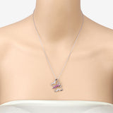 0.62 Carat Genuine Ruby and White Zircon .925 Sterling Silver Necklace