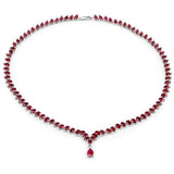 41.63 Carat Genuine Glass Filled Ruby .925 Sterling Silver Necklace