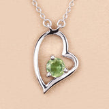 0.51 Carat Genuine Peridot .925 Sterling Silver Necklace