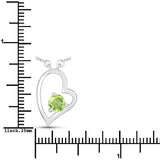 0.51 Carat Genuine Peridot .925 Sterling Silver Necklace