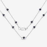1.98 Carat Genuine Blue Sapphire .925 Sterling Silver Necklace