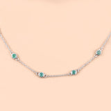 1.80 Carat Genuine Emerald .925 Sterling Silver Necklace