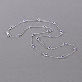 1.80 Carat Genuine Tanzanite .925 Sterling Silver Necklace