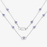 1.80 Carat Genuine Tanzanite .925 Sterling Silver Necklace