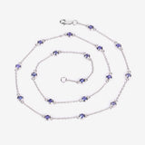 1.80 Carat Genuine Tanzanite .925 Sterling Silver Necklace