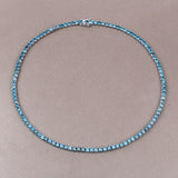 33.24 Carat Genuine Blue Diamond 14K White Gold Necklace