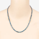 33.24 Carat Genuine Blue Diamond 14K White Gold Necklace