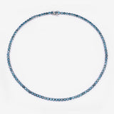 33.24 Carat Genuine Blue Diamond 14K White Gold Necklace