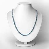 33.24 Carat Genuine Blue Diamond 14K White Gold Necklace